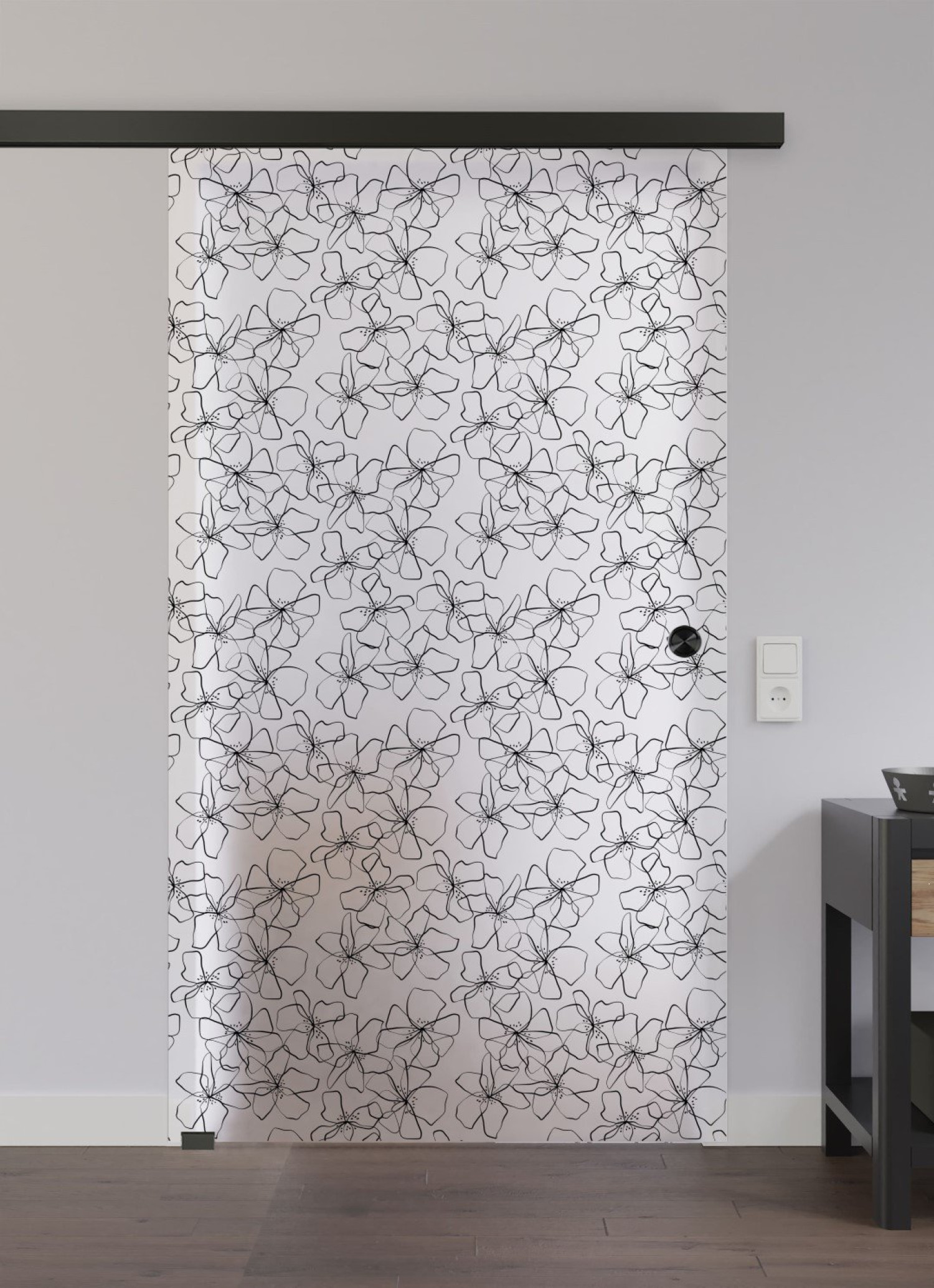 LIENBACHER GLAS Ganzglas Schiebetür Modell 631 Black Signature Satiniert