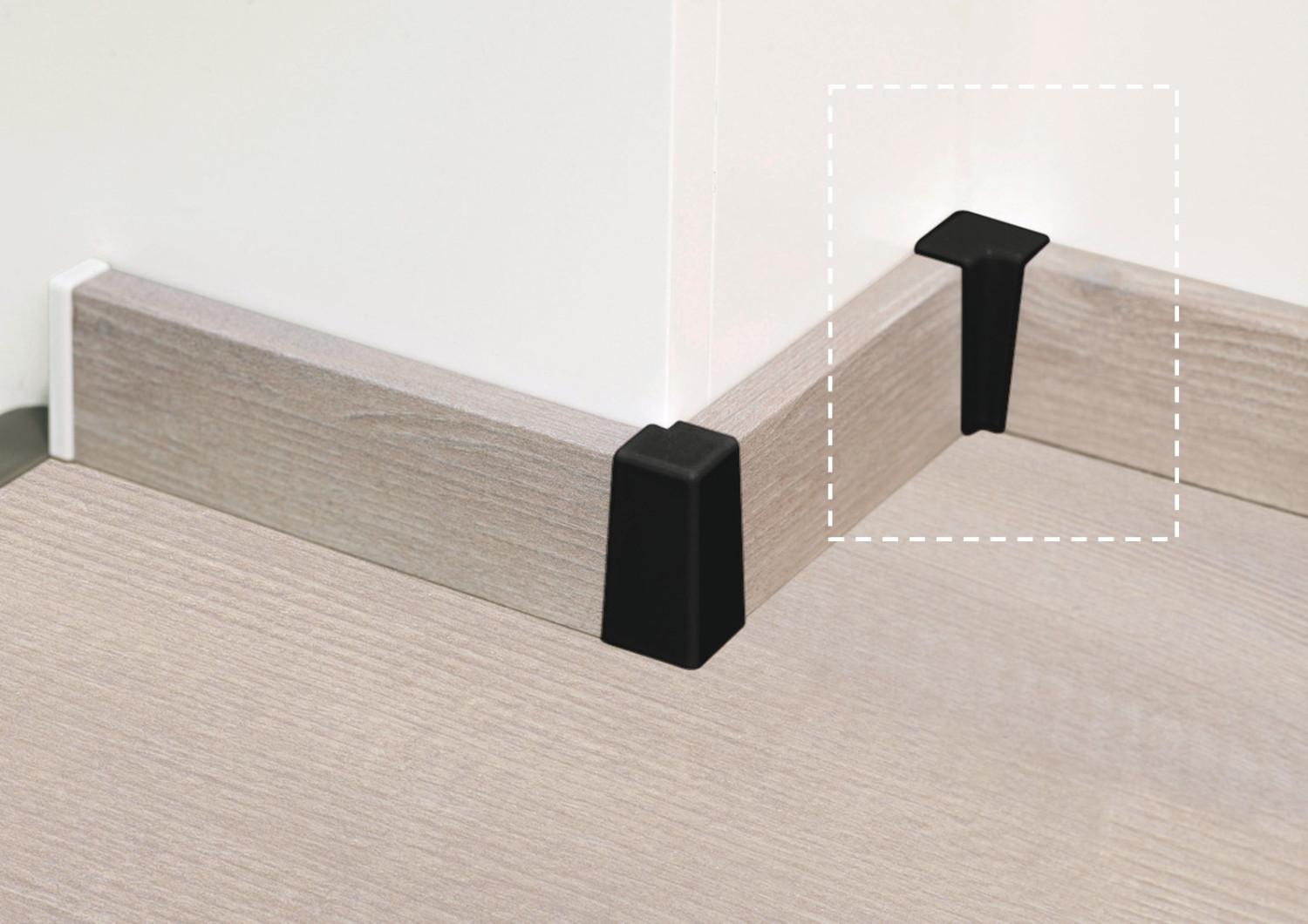 Innenecken für Sockelleisten schwarz - Kaindl
