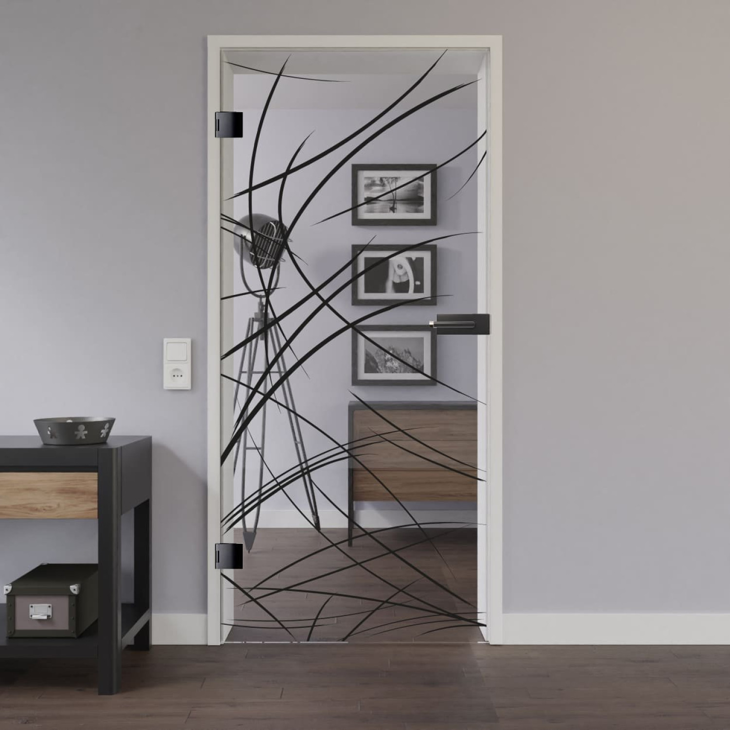 LIENBACHER GLAS Glastür Modell 636 Black Signature Klarglas