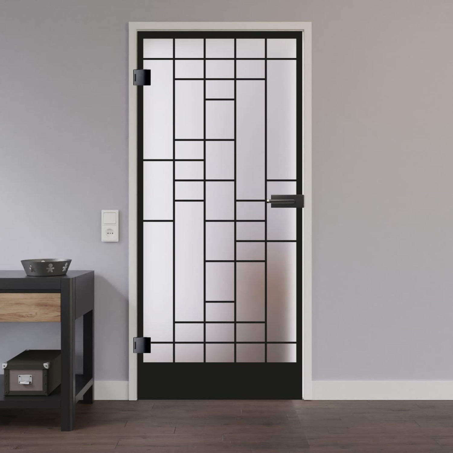Ansicht von LIENBACHER GLAS Glastür Modell 643 Black Signature Satiniert
