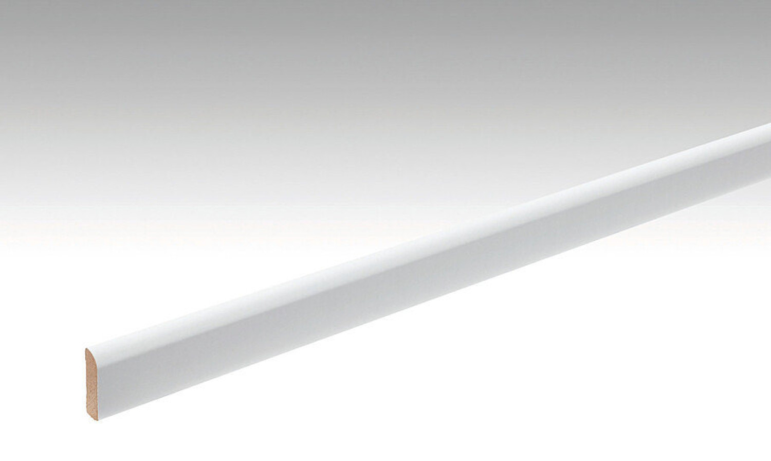 Neutrale, weiße Fußleiste Profil 6 (2380 x 6 x 25 mm) (streichfähig) - MEISTER