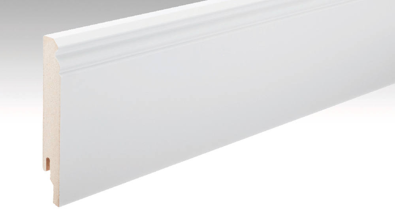 Neutrale, weiße Fußleiste Profil 13 PK (2380 x 18 x 120 mm) (streichfähig) - MEISTER