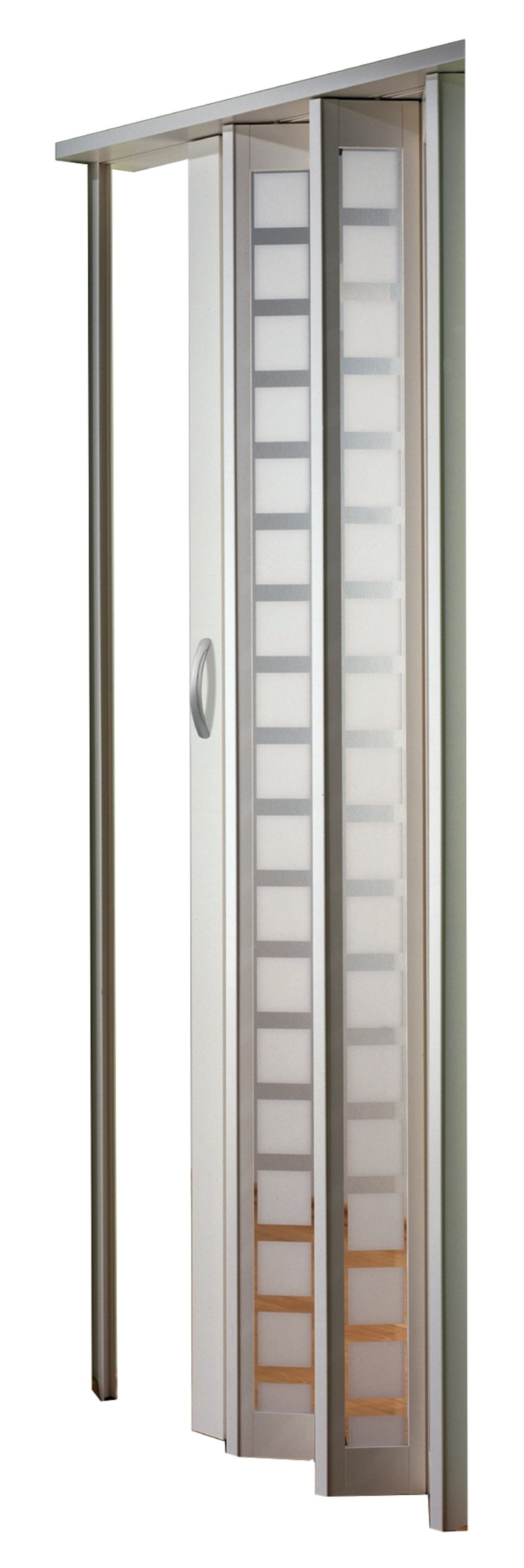 New Generation Weiss mit Karo Fenster Weiss satinierte Falttuer - Marley_01