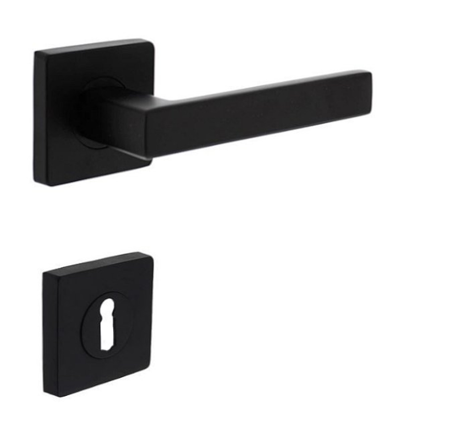 PROGRIFF Türgriff Quadros II Zamak schwarz matt quadratische Rosette BB