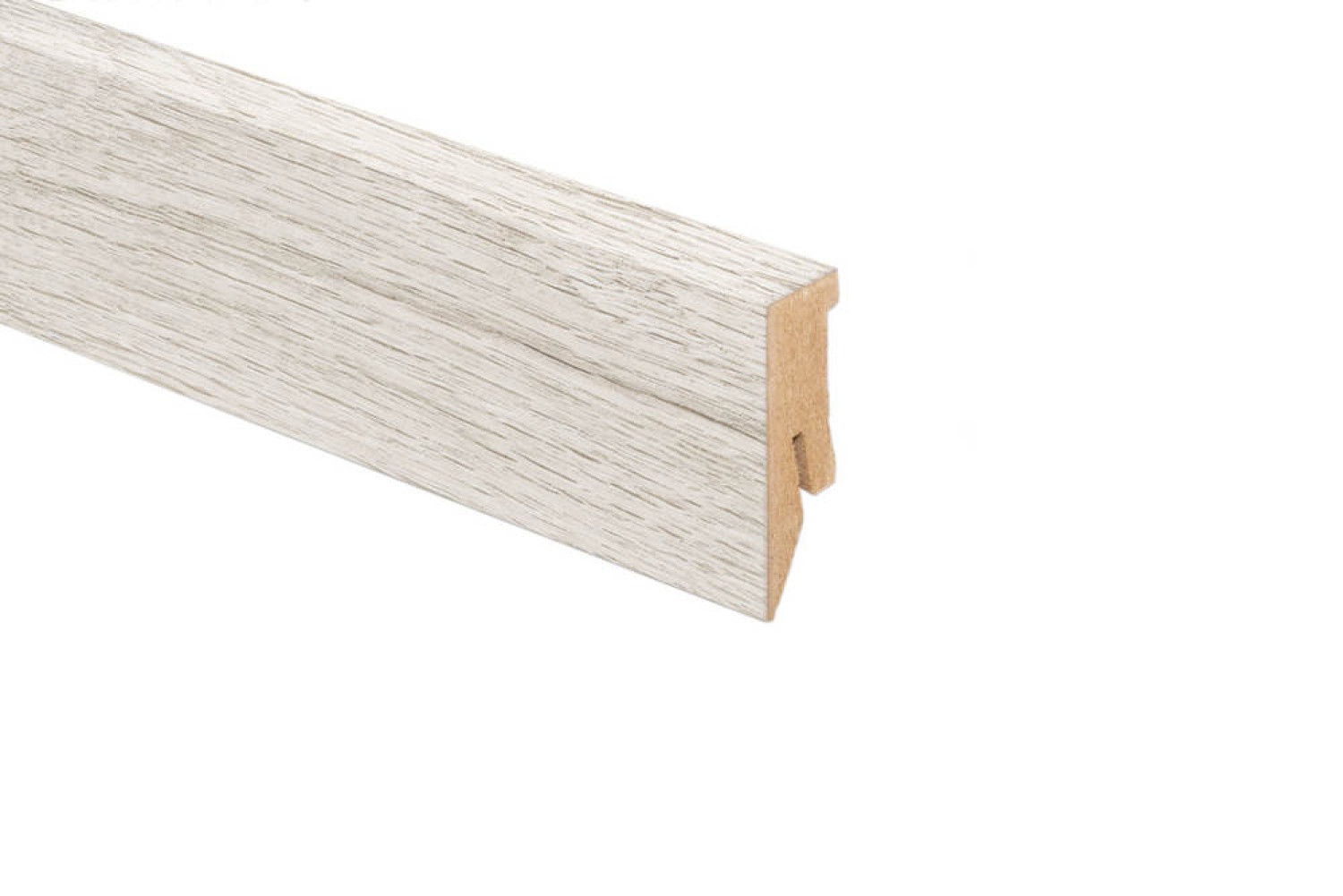 Sockelleiste Eiche FRESCO SNOW folienummantelt 2600 x 50 x 18 mm - Kaindl