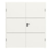 Doppelflügeltür Linea Black 07 Weißlack RAL 9016 mit Zarge