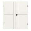 Doppelflügeltür Linea Black M23 Weißlack RAL 9016 mit Zarge