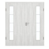 GARANT Doppelflügeltür inkl. Zarge Authentic Grigio GCK08 mit Lichtausschnitt LA-4 bandseitig Sprosse SP10