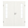 GARANT Doppelflügeltür inkl. Zarge Authentic Bianco GCK08 mit Lichtausschnitt LA-5 bandseitig Sprosse SP10