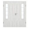 GARANT Doppelflügeltür inkl. Zarge Authentic Grigio GCK08 mit Lichtausschnitt LA-5 bandseitig Sprosse SP10