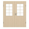 GARANT Doppelflügeltür inkl. Zarge Authentic Sand GCK08 mit Lichtausschnitt LA-6 Sprosse SP1