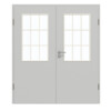 GARANT Doppelflügeltür inkl. Zarge D92-60 Dove Grey Resopal mit Lichtausschnitt LA-6 Sprosse SP2