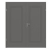 HÖRMANN Doppelflügeltür Groove 21 Staubgrau RAL 7037 Lack DesignLine mit Zarge