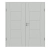HÖRMANN Doppelflügeltür Groove 22 Grau RAL 7035 Lack DesignLine mit Zarge