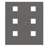 HÖRMANN Doppelflügeltür Groove 23 Staubgrau RAL 7037 Lack DesignLine mit Lichtausschnitt LA 10 mit Zarge