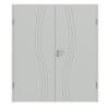 HÖRMANN Doppelflügeltür Groove 53 Grau RAL 7035 Lack DesignLine mit Zarge