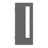 HÖRMANN Innentür Groove 31 Staubgrau RAL 7037 Lack DesignLine mit Lichtausschnitt LA 24 schlossseitig