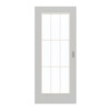 GARANT Schiebetür D92-60 Dove Grey Resopal mit Lichtausschnitt LA-2 Sprosse SP2