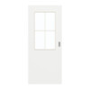 GARANT Schiebetür D354-60 Designer White Resopal mit Lichtausschnitt LA-6 Sprosse SP0