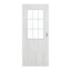 GARANT Schiebetür Authentic Grigio GCK08 mit Lichtausschnitt LA-6 Sprosse SP2