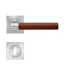 KARCHER DESIGN Türgriff Madeira ER45Q Edelstahl matt mit hellbraunem Leder Quadratrosette 