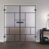 LIENBACHER GLAS Ganzglas Doppelflügeltür Modell 652 Black Signature Satiniert