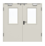 Frontansicht von Innentür-Set 2-flg Stahl mit Feuerschutzfunktion STU/STS T90-2 mit LA-B2 inkl. 2-schaliger Umfassungszarge - Hörmann
