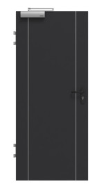 Frontansicht von GARANT Brandschutztür T30 Aura 851 Matt RAL 9005 G-TEC