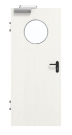 Frontansicht von GARANT Brandschutztür T30 Authentic Bianco GCK08 mit Lichtausschnitt LA-13
