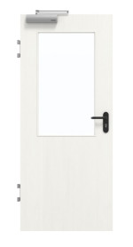 Frontansicht von GARANT Brandschutztür T30 Authentic Bianco GCK08 mit Lichtausschnitt LA-6
