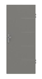 Frontansicht von GARANT Wohnungseingangstür Aura 834 Matt Staubgrau 7037 G-TEC