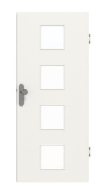 Frontansicht von GARANT Wohnungseingangstür Weißlack 9016 CePaL mit Lichtausschnitt LA-10