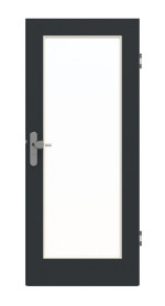 Frontansicht von GARANT Wohnungseingangstür U12000SD Vulkanschwarz GHK08 mit Lichtausschnitt LA-2