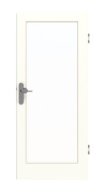 Frontansicht von GARANT Wohnungseingangstür U11026SD Kristallweiß GHK08 mit Lichtausschnitt LA-3