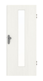 Frontansicht von GARANT Wohnungseingangstür Authentic Bianco GCK08 mit Lichtausschnitt LA-4 mittig
