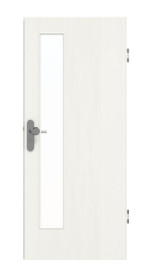 Frontansicht von GARANT Wohnungseingangstür Authentic Bianco GCK08 mit Lichtausschnitt LA-4 schlossseitig