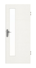 Frontansicht von GARANT Wohnungseingangstür Quer Authentic Bianco CePaL mit Lichtausschnitt LA-4 schlossseitig