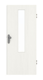 Frontansicht von GARANT Wohnungseingangstür Authentic Bianco GCK08 mit Lichtausschnitt LA-5 mittig