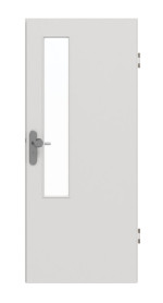 Frontansicht von GARANT Wohnungseingangstür 0160-60 Silver Grey CePaL mit Lichtausschnitt LA-5 schlossseitig