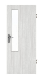Frontansicht von GARANT Wohnungseingangstür Authentic Grigio GCK08 mit Lichtausschnitt LA-5 schlossseitig