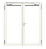 Frontansicht von TECKENTRUP Innentür-Set 2-flg. Aluminium Rohrrahmentür T30 FireStop ADS90 Schüco mit Lichtausschnitt LA-01 inkl. Blockzarge