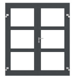 Frontansicht in db703 von Innentür-Set 2-flg. Aluminium Rohrrahmentür ES 50 mit LA-03 inkl. Blockzarge - Hörmann