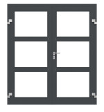 Frontansicht in db703 von Innentür-Set 2-flg. Aluminium Rohrrahmentür ES 50 mit LA-03 inkl. Blockzarge - Hörmann