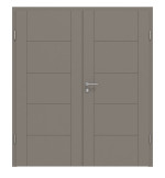 Frontansicht von Groove 13 ProLine Lack Taupe RAL 7048 Doppelflügeltür inkl. Zarge - Hörmann