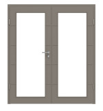 Frontansicht von Groove 27 LA 27 ProLine Lack Taupe RAL 7048 Doppelflügeltür inkl. Zarge - Hörmann