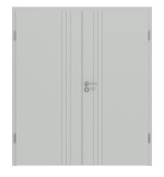 Frontansicht von Signum 85 Basic Lack Grau RAL 7035 Doppelflügeltür inkl. Zarge - Huga