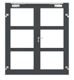 Frontansicht in db703 von Innentür-Set 2-flg. Aluminium Rohrrahmentür mit Feuerschutzfunktion HE321 mit LA-03 inkl. Blockzarge - Hörmann