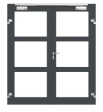 Frontansicht in db703 von Innentür-Set 2-flg. Aluminium Rohrrahmentür mit Rauchschutzfunktion RS 250 mit LA-03 inkl. Blockzarge - Hörmann