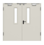 Frontansicht von Innentür-Set 2-flg Stahl mit Feuerschutzfunktion STU/STS T30-2 mit LA-B1 inkl. 2-schaliger Umfassungszarge - Hörmann