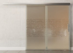 Bild von Morse Motiv klar 2-flg. Glasschiebetür DORMA MUTO Teleskop Variante 1 - Erkelenz